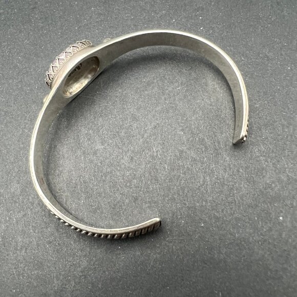 Relios Carolyn Pollack Amethyst Sterling Cuff Bracelet Bezel Set Southwestern - Picture 5 of 10